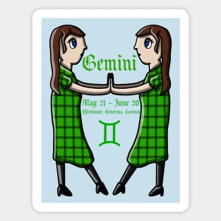Gemini Zodiac Sign Dates & Traits T-Shirt Magnet